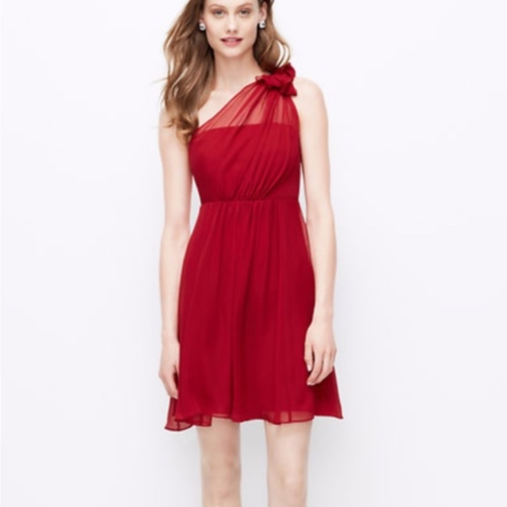 Elegant Burgundy One-Shoulder Dress